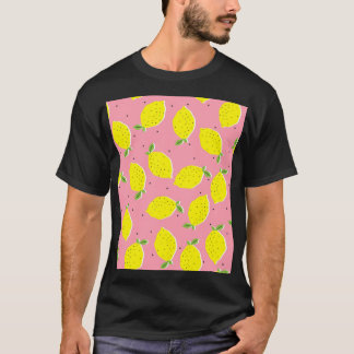 Chaotic Lemons Rosa Polka: Citrus Mönster T Shirt