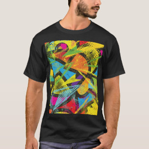 Chaotic Neon: Abstrakt Graffiti Mönster. T Shirt