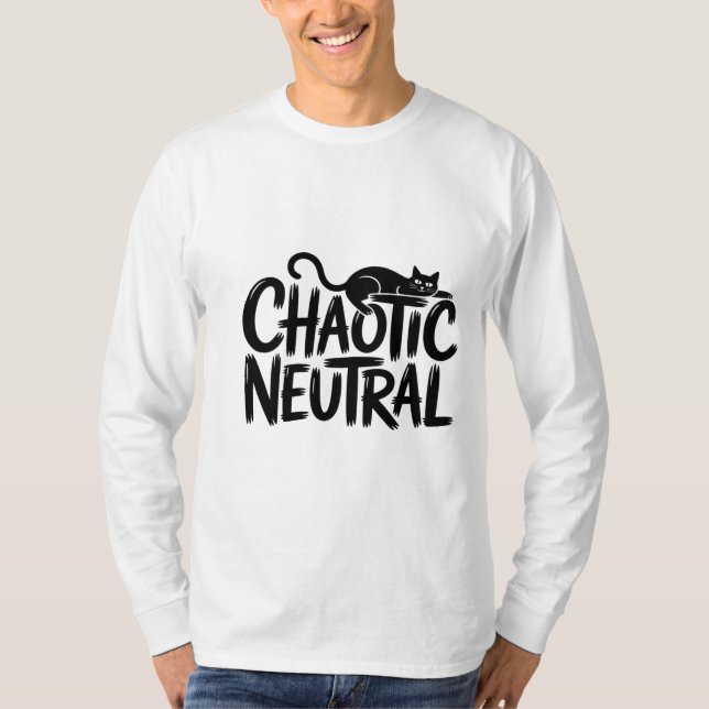 Chaotic Neutralt Cat - Funny T Shirt (Framsida)