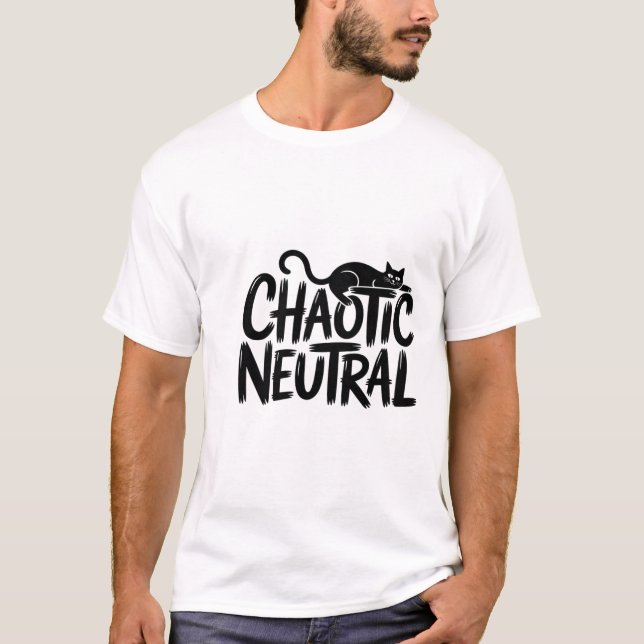 Chaotic Neutralt Cat - Funny T-Shirt (Framsida)