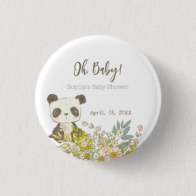 Chapa Baby Shower Panda Knapp (Framsida)