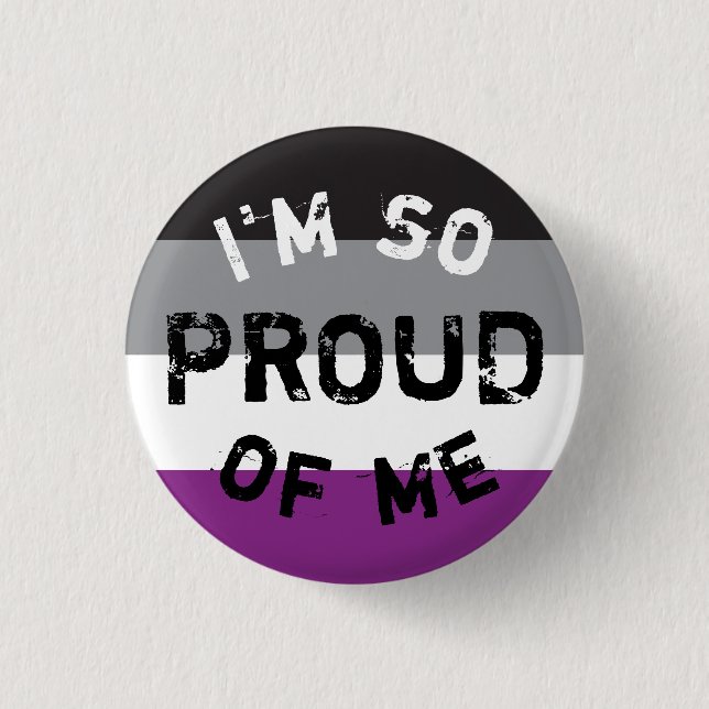 Chapa Bandera Asexual So Proud - Love is Love Knapp (Framsida)