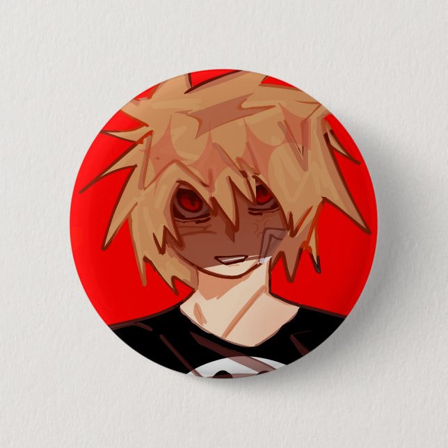 Chapa, Pin decorativo de Bakugou Katsuki. Knapp (Framsida)