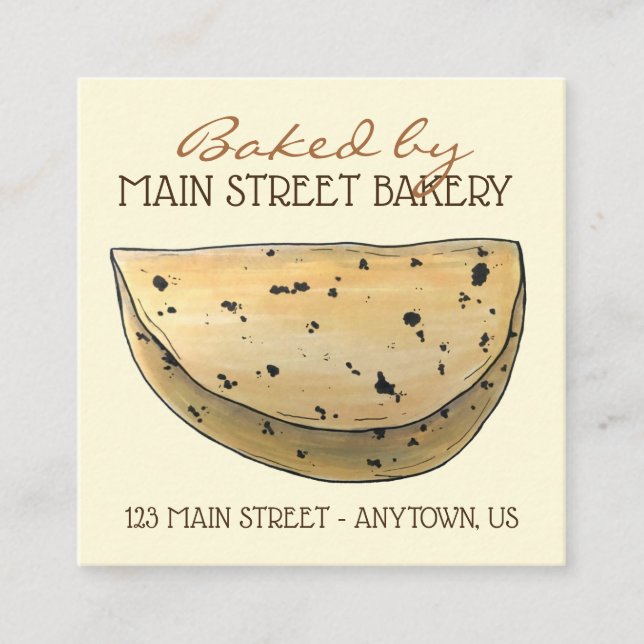 Chapati Roti Indian Food Bread Flatbröd Bakery Fyrkantigt Visitkort (Framsida)