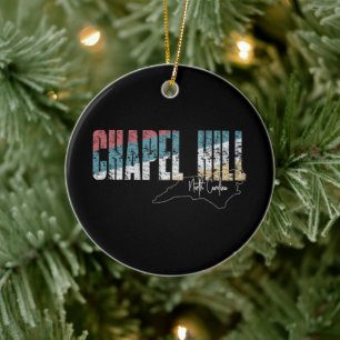 Chapel Backe North Carolina Coola Retro Weasted Julgransprydnad Keramik