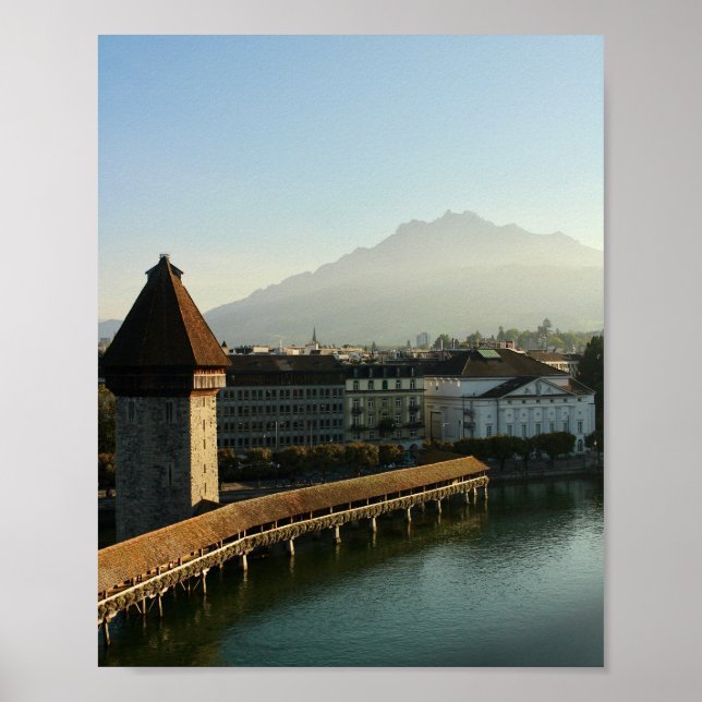 Chapel Bridge, Lucerne, Schweiz Print Poster (Framsidan)