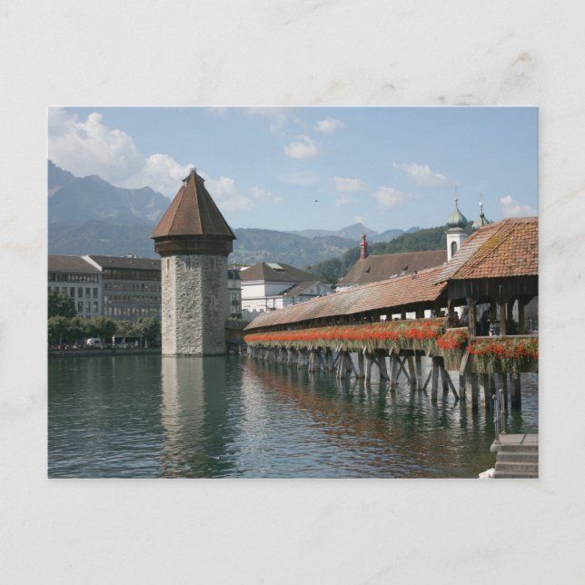 Chapel Bridge, Lucerne, Schweiz Vykort (Framsida)