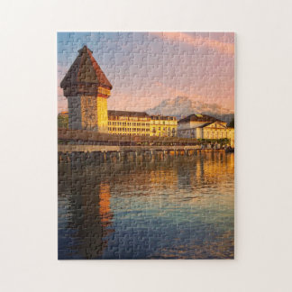 Chapel Bridge, Lucerne vid dusk puzzle Pussel