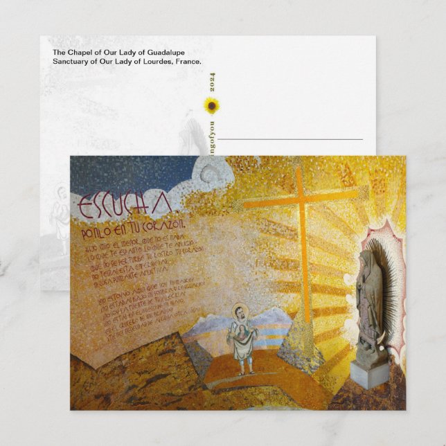 Chapel Dam i Guadalupe, Lourdes, Frankrike- Vykort (Fram/baksida)