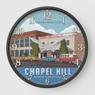 Chapel Hill North Carolina Historic Travel Poster Stor Klocka