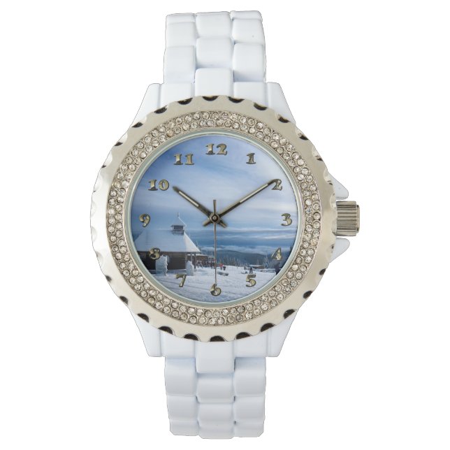 Chapel i Snö-berget Alperna Armbandsur (Framsida)