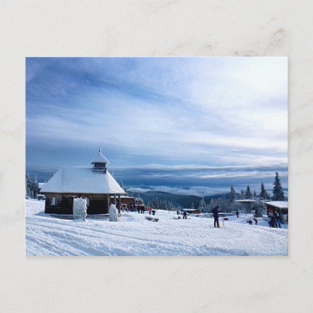 Chapel i Snö-berget Alperna Vykort (Framsida)