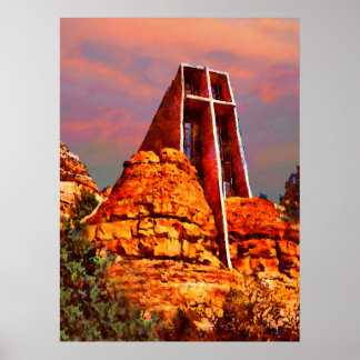 "Chapel of the Heliga Kor" Sedona Art Poster