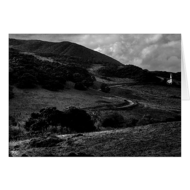 Chapel på väg till Sol-monokromkortet Hälsningskort (Framsidan Horizontal)