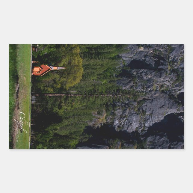 Chapel Rectangle-etikett Rektangulärt Klistermärke (Framsida)