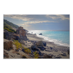 Chapel vid stranden - Isle of Crete, Grekland Fototryck