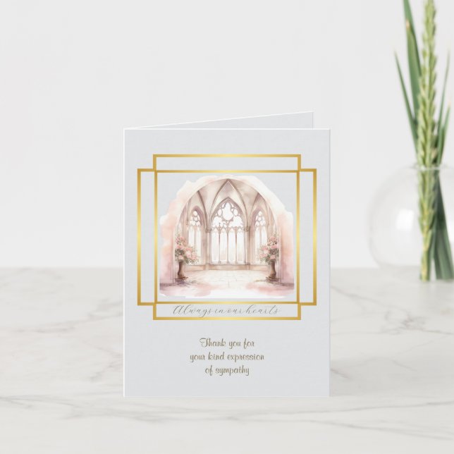 Chapel Window Sympathy Tack Foled Note Card Anteckningskort (Framsida)