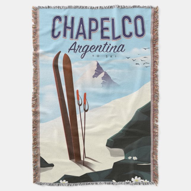 Chapelco Argentina att åka skidor Filt (Framsidan Vertikal)