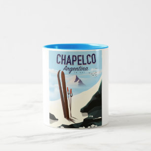 Chapelco Argentina att åka skidor Två-Tonad Mugg