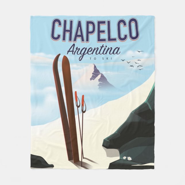 Chapelco Argentina för att åka skidor Fleecefilt (Framsidan)
