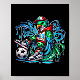 Chapin Guate Fågel Guatemala Flagga Urbyn Quetzal Poster
