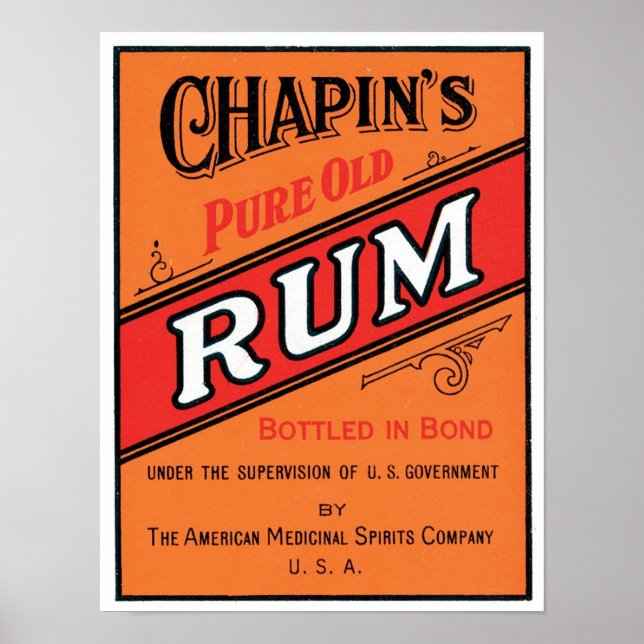 Chapins Pure Old Rum Poster (Framsidan)