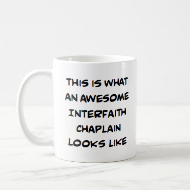 Chaplain mellan trosinriktningar, fantastisk kaffemugg (Vänster)