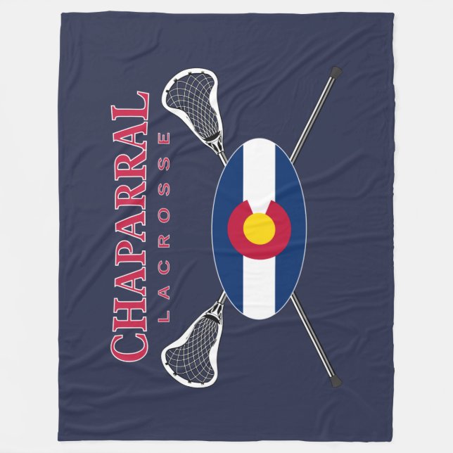 ChapLAX flaggalogotyp på blåttullen (3 Fleecefilt (Framsidan)