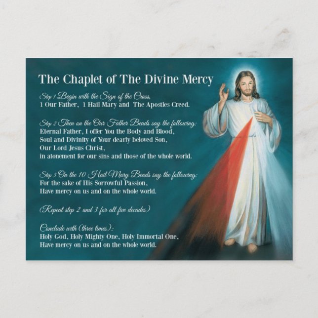 Chaplet of Divine Mercy Prayer Vykort (Framsida)