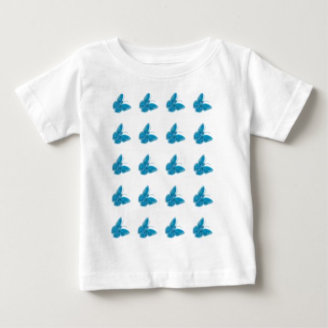 Chapmans blå fjärilar som flyger t shirt (Framsida)