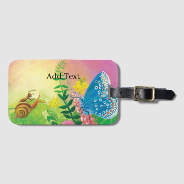 Chapmans Blue Butterfly & Ant & Snigel Motif Bagagebricka (Framsida horisontal)