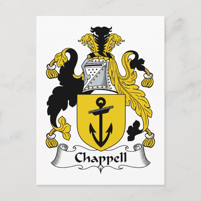 Chappell Family Crest Vykort (Framsida)