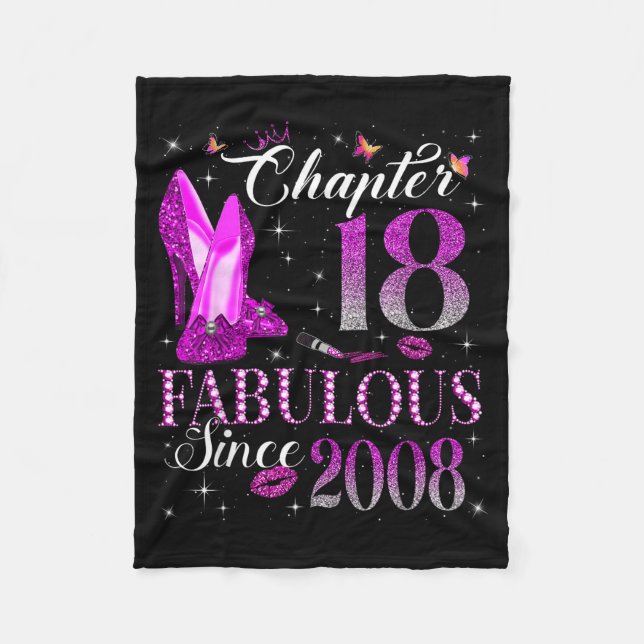 Chapter 18 Fabulous Since 2008 18th Birthday Gift  Fleecefilt (Framsidan)