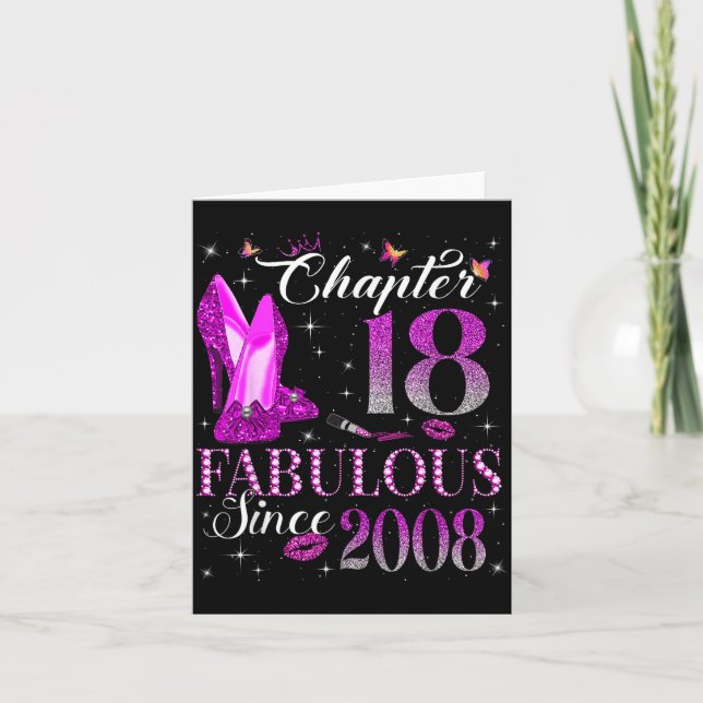 Chapter 18 Fabulous Since 2008 18th Birthday Gift  Kort (Framsida)