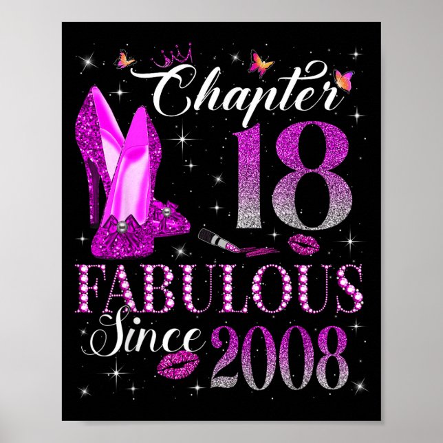 Chapter 18 Fabulous Since 2008 18th Birthday Gift  Poster (Framsidan)