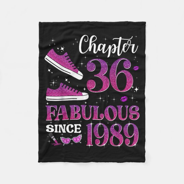 Chapter 36 Fabulous Since 1989 36th Birthday Girl  Fleecefilt (Framsidan)