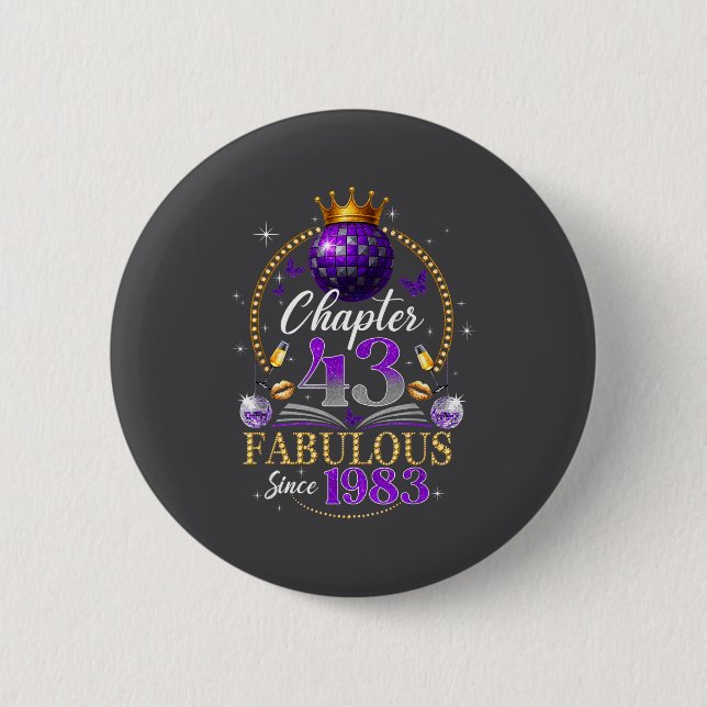 Chapter 43 Since 1983 Purple Disco Ball 43rd Birth Knapp (Framsida)