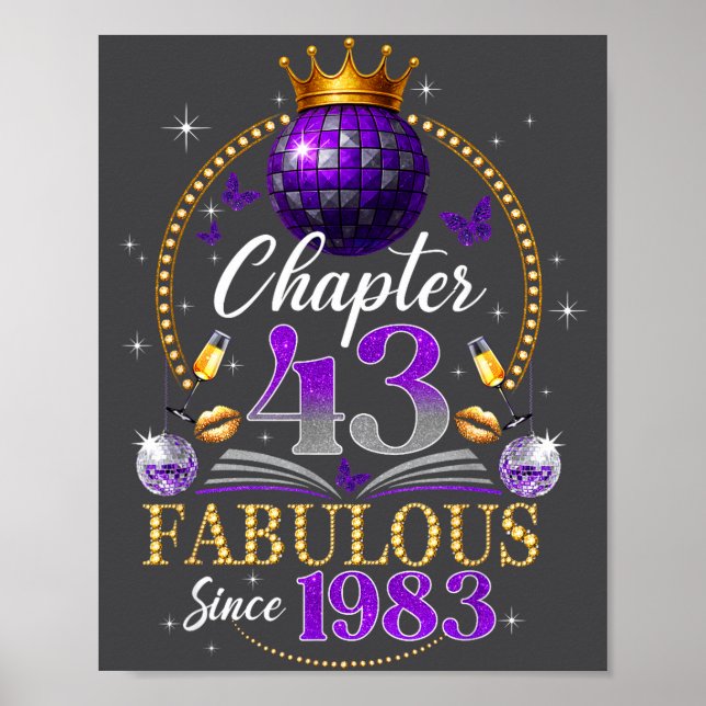 Chapter 43 Since 1983 Purple Disco Ball 43rd Birth Poster (Framsidan)