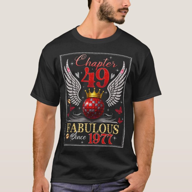 Chapter 49 Fabulous Est. 1977 Disco Ball 49th Birt T Shirt (Framsida)