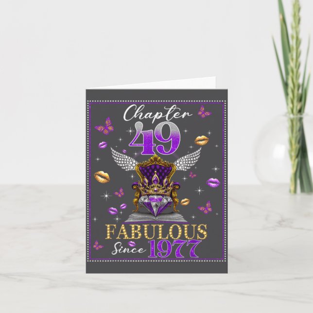 Chapter 49 Fabulous Since 1977 49th Birthday Women Kort (Framsida)