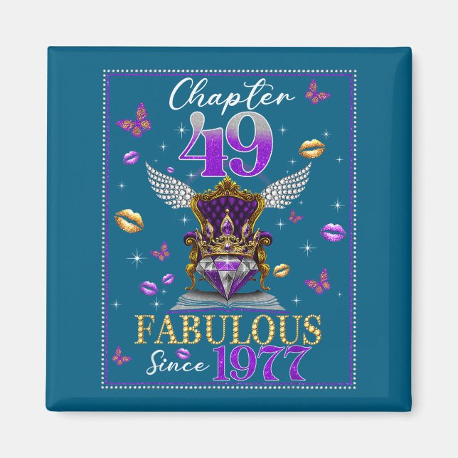 Chapter 49 Fabulous Since 1977 49th Birthday Women Magnet (Framsidan)
