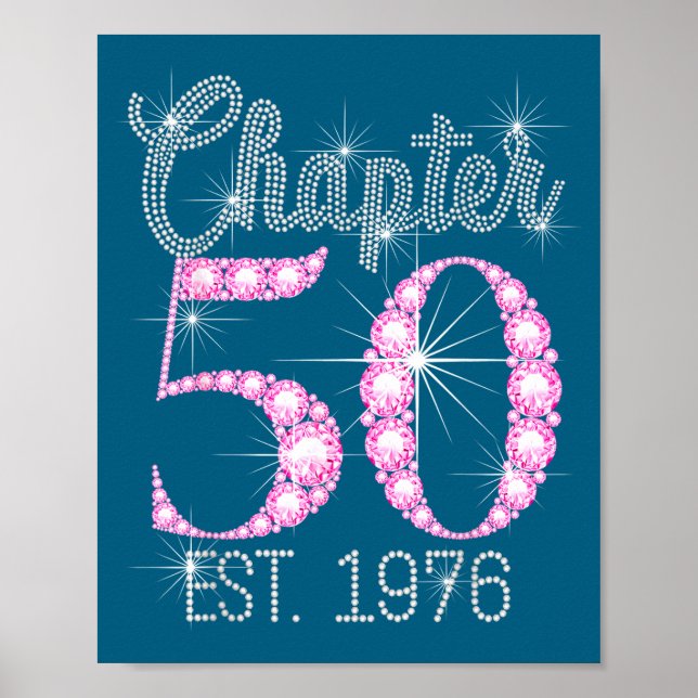Chapter 50 Est 1976 Happy 50th Birthday Gift  Poster (Framsidan)