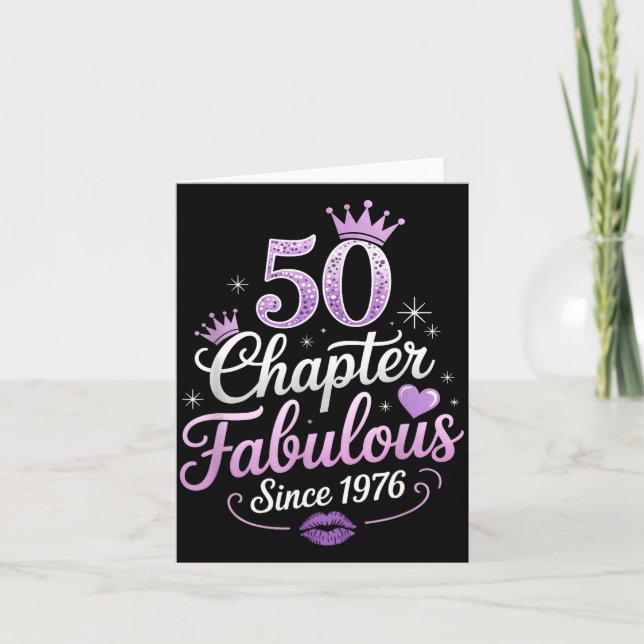 Chapter 50 Fabulous Since 1976 50th Birthday Queen Kort (Framsida)