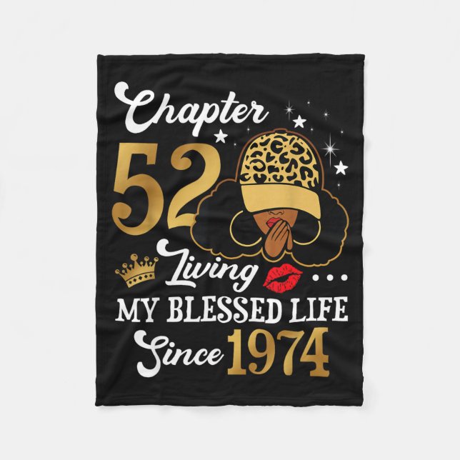Chapter 52 Living My Blessed Life Since 1974 Afro  Fleecefilt (Framsidan)