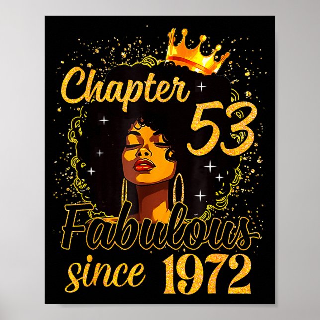 Chapter 53 Fabulous Since 1972 53rd Birthday Women Poster (Framsidan)