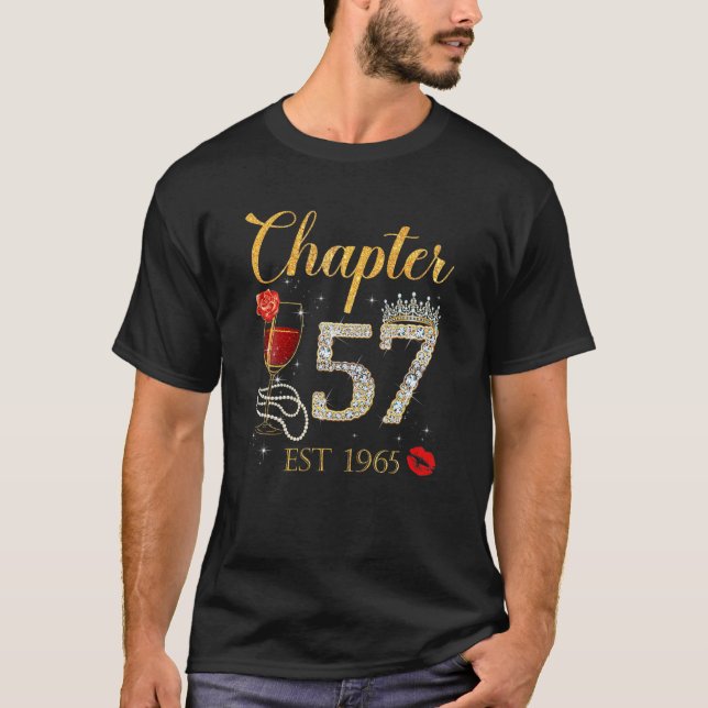 Chapter 57 Years EST 1965 57Th Birthday Red Rose W T Shirt (Framsida)