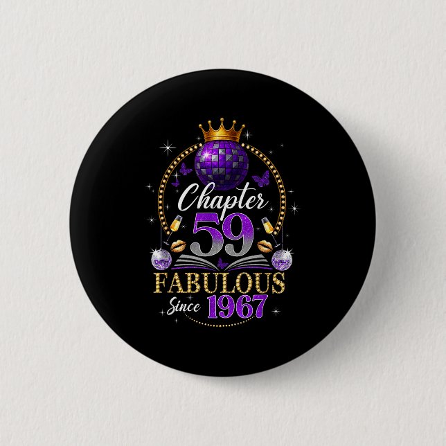 Chapter 59 Since 1967 Purple Disco Ball 59th Birth Knapp (Framsida)