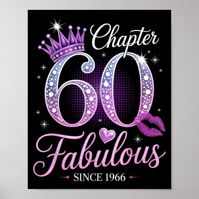 Chapter 60 Fabulous Since 1966 60th Birthday Queen Poster (Framsidan)