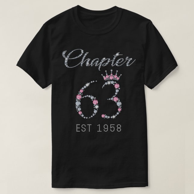Chapter 63 EST 1958 63rd Birthday Tee Gift For Wom (Design framsida)