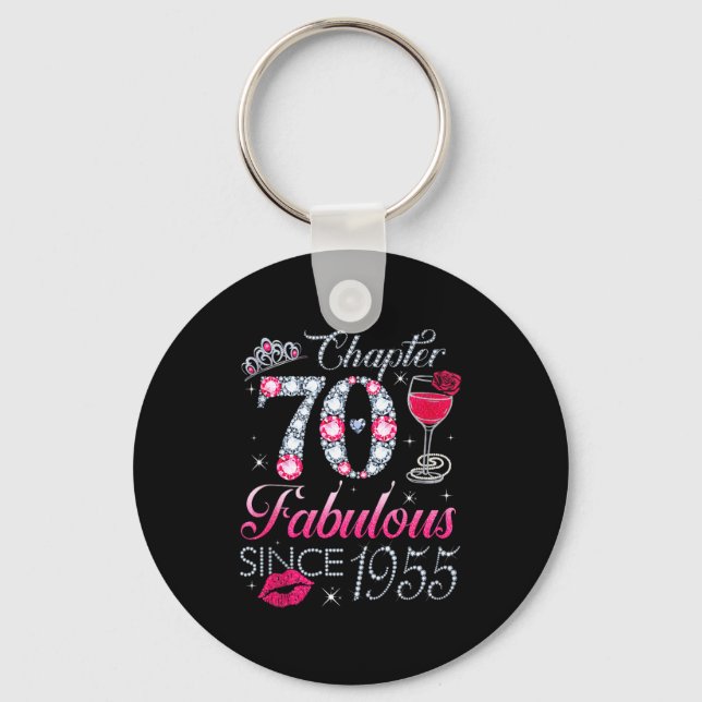 Chapter 70 Fabulous Since 1955 70th Birthday Gift  Nyckelring (Framsida)